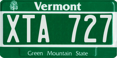 VT license plate XTA727