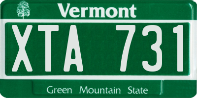 VT license plate XTA731