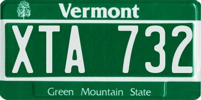 VT license plate XTA732