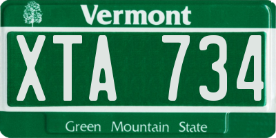 VT license plate XTA734