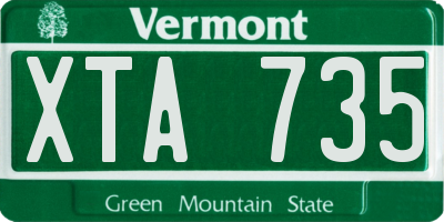VT license plate XTA735