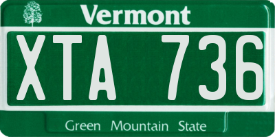 VT license plate XTA736