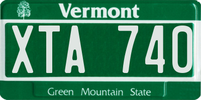 VT license plate XTA740