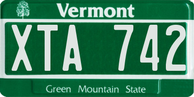 VT license plate XTA742