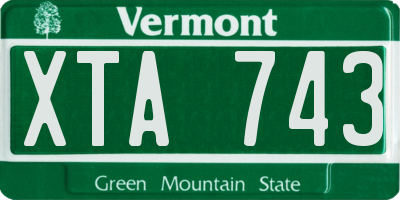 VT license plate XTA743