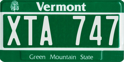 VT license plate XTA747