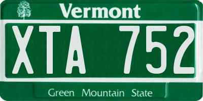 VT license plate XTA752