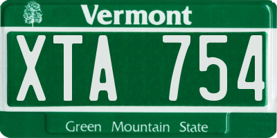 VT license plate XTA754