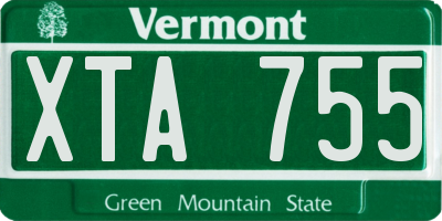 VT license plate XTA755