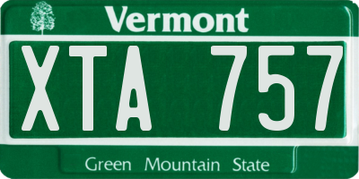 VT license plate XTA757