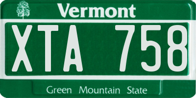 VT license plate XTA758