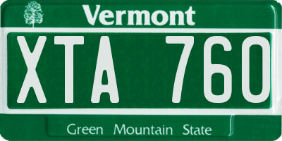 VT license plate XTA760