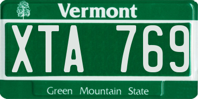 VT license plate XTA769