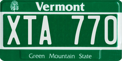 VT license plate XTA770