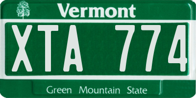 VT license plate XTA774