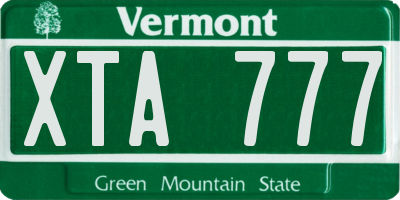 VT license plate XTA777