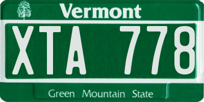 VT license plate XTA778