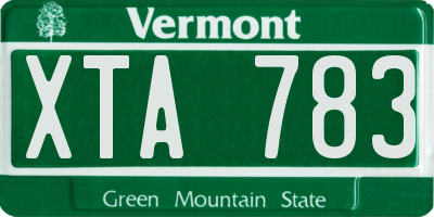 VT license plate XTA783