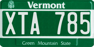 VT license plate XTA785