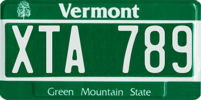 VT license plate XTA789