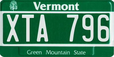 VT license plate XTA796