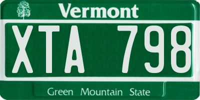 VT license plate XTA798