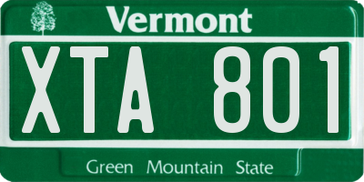 VT license plate XTA801