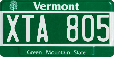 VT license plate XTA805