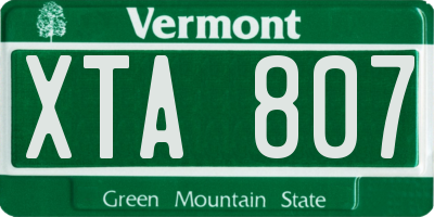VT license plate XTA807