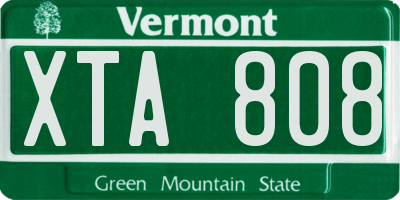 VT license plate XTA808