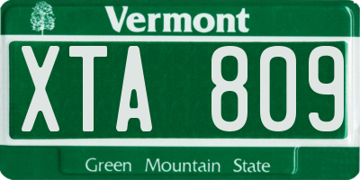 VT license plate XTA809