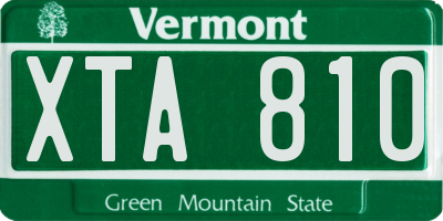 VT license plate XTA810