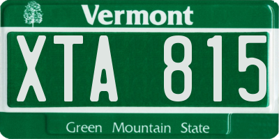 VT license plate XTA815