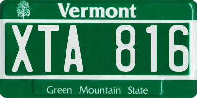 VT license plate XTA816