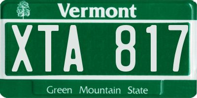 VT license plate XTA817