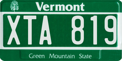 VT license plate XTA819