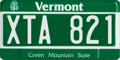 VT license plate XTA821