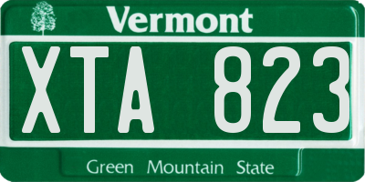 VT license plate XTA823