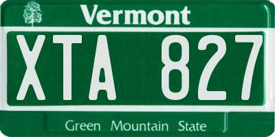 VT license plate XTA827