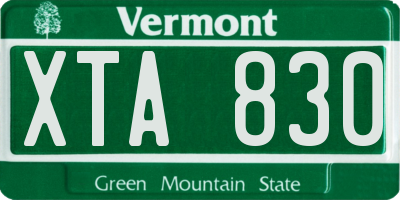 VT license plate XTA830