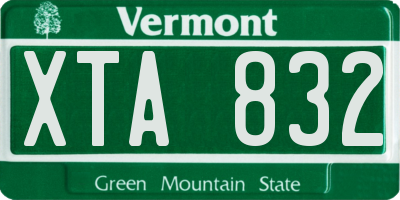 VT license plate XTA832
