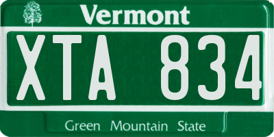 VT license plate XTA834