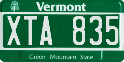 VT license plate XTA835