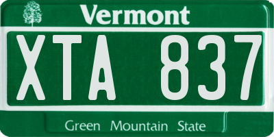VT license plate XTA837