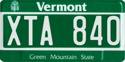 VT license plate XTA840