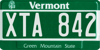 VT license plate XTA842