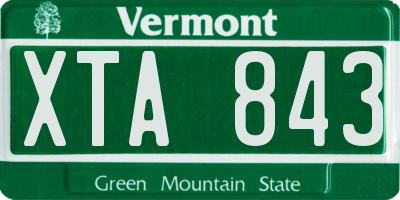 VT license plate XTA843