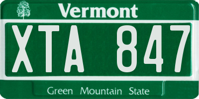 VT license plate XTA847
