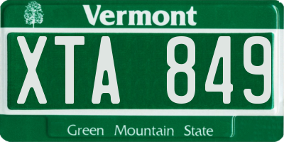 VT license plate XTA849