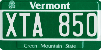 VT license plate XTA850